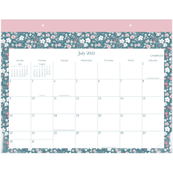 2023-2024 Cambridge® Pippa Academic Monthly Desk Pad Calendar, 21-3/4" x 17", July 2023 To June 2024, 1668-704A