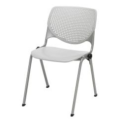 KFI Studios KOOL Stacking Chair, Light Gray/Silver