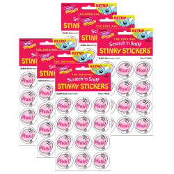 Trend Retro Scratch 'n Sniff Stinky Stickers, Wow!/Bubblegum, 24 Stickers Per Pack, Set Of 6 Packs