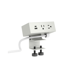 HON Dean 2-Outlet Power Module With Worksurface Clamp, 10’, Snow