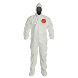 DuPont™ Tychem SL Coveralls With Attached Hood And Socks, 3XL, White, Case Of 12