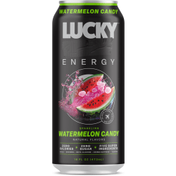 Lucky Energy Drink, Watermelon Candy, 16 Oz, Total Qty 1
