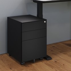 VARI Essential 19"D Vertical 3-Drawer File Cabinet, Black