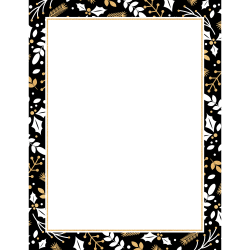 Great Papers! Holiday-Themed Letterhead Paper Stationery, 8-1/2" x 11", Merry Gold And Black, Pack Of 80 Sheets