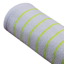 Splash Horizontal Stripe Pool Towels, 35" x 70", White/Neon Yellow, Pack Of 24 Towels