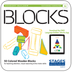 Stages Learning Materials Sensory Builder Blocks, Assorted Colors, Grades Pre-K To 4, Set Of 50 Blocks