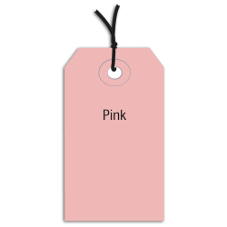 Partners Brand Prestrung Color Shipping Tags, #2, 3 1/4" x 1 5/8", Pink, Box Of 1,000