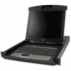 APC by Schneider Electric 17" Rack LCD Console with Integrated 16 Port Analog KVM Switch - 16 Computer(s) - 17" LCDPS/2 PortUSB - Keyboard - TouchPad - 120 V, 240 V AC Input Voltage - Black - TAA Compliant