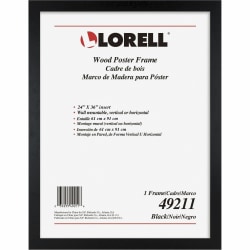 Lorell Wide Frame - 24" x 36" Frame Size - Rectangle - Horizontal, Vertical - 1 Each - Black