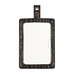 MyID CrocBlack Cardholder, 4" x 2 1/2", Black
