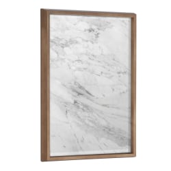 Kate and Laurel Blake Non-Magnetic Framed Dry-Erase Printed Glass, 18" x 24", Gray Marble by The Creative Bunch Studio, Gold Plastic Frame