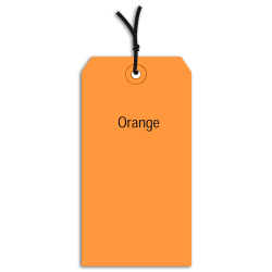 Partners Brand Prestrung Color Shipping Tags, #5, 4 3/4" x 2 3/8", Orange, Box Of 1,000