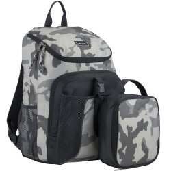 Fuel Deluxe Camo Top-Loading Backpack And Lunch Bag Set, Gray/Black