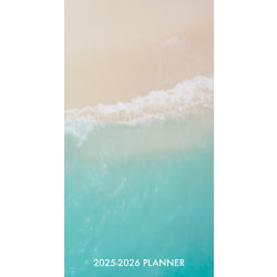 2025 Willow Creek Press 2-Year Monthly Checkbook/Calendar, 3-1/2" x 6-1/2, Waves, January 2025 To December 2026, 47132