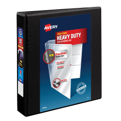 Avery® Heavy-Duty View 3 Ring Binder, 1.5" One Touch EZD® Ring, Black, 1 Binder