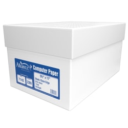 Alliance 1-Part Computer Paper, Z-Fold, 9-1/2" x 11", 92+ Brightness, 20 Lb, White, Ream Of 2,300 Sheets