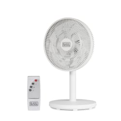 Black+Decker 12" Dual Blade Table Fan With Remote, 20"H x 11-3/4"W x 12"D