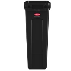 Rubbermaid® Slim Jim® Commercial Rectangular Plastic Waste Receptacle, 23 Gallons, 30"H x 22"W x 11"D, Black
