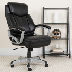 Flash Furniture Hercules Big & Tall Ergonomic LeatherSoft™ Faux Leather High-Back Swivel Office Chair, Black