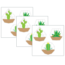 Creative Teaching Press® Designer Cut-Outs, 6", Positively Plants Terrariums, 36 Cut-Outs Per Pack, Set Of 3 Packs