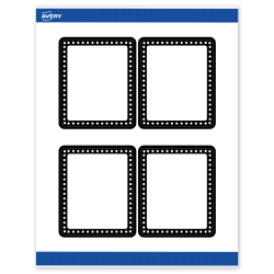 Avery® Print-To-The-Edge Labels With Sure Feed® Technology, S00-DKN-PRWMP10, Rectangle, 4" x 3-1/3", Matte White, Preprinted Black & White Polka Dots Design, Pack Of 40