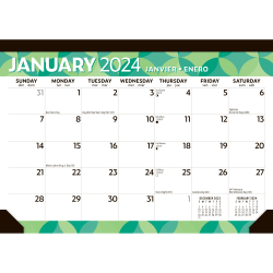 2024 BrownTrout Monthly Desk Pad Calendar, 12" x 17", Large Print, January To December