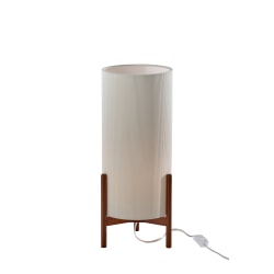 Adesso Sonora Table Lantern, Walnut with Off-White Fabric Shade