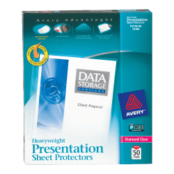 Avery® Diamond Clear Heavyweight Sheet Protectors, 8 1/2" x 11", Top Loading, Pack Of 50