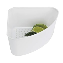 Better Houseware Plastic Corner Sink Strainer, 3-1/4"H x 7-1/2"W x 9"D, White