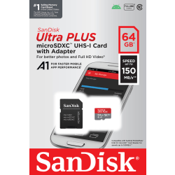 SanDisk Ultra® PLUS microSD™ Memory Card, 64GB