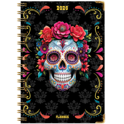 2025-2026 Global Excello Brands Hardcover Fashion Weekly/Monthly Planner, 5-1/2" x 8", Sugar Skull, November 2025 To December 2026