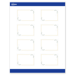 Avery® Print-To-The-Edge Tags With Sure Feed® Technology, S00-DNB-PRMWT10, Rectangle, 2" x 3", Matte White, Preprinted Green Florals with Gold Dots Design, Pack Of 80
