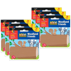 Creative Teaching Press Name Tag Labels, 2-1/2" x 3-1/2", Woodland Friends, 36 Labels Per Pack, Set Of 6 Packs