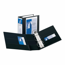 Avery® Durable View Binder with DuraHinge® and EZD® Rings, 3 Rings, 5" Capacity, 11 x 8.5, Black, (9900)