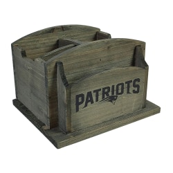 Imperial NFL Rustic Desk Organizer, 8"H x 8-1/2"W x 6-1/2"D, New England Patriots