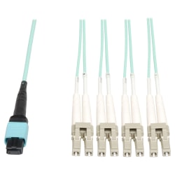 Tripp Lite 2M Fiber Optic Fan-out Cable MTP / MPO to 8 x LC 40GbE OM3 Plenum 6ft 6' 2 Meter, N84402M8LCP