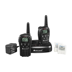 Midland LXT500VP3 Two-way Radio - 22 Radio Channels - 22 GMRS/FRS - Upto 126720 ft - Auto Squelch, Keypad Lock, Silent Operation - Water Resistant - Black - 2 Each
