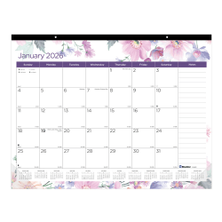 2026 Blueline® Colorful Monthly Desk Pad Calendar, 22" x 17", Passion, January To December, C194113