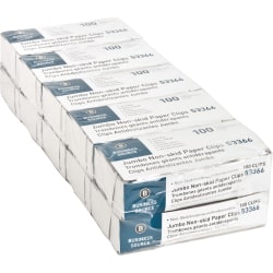 Business Source Jumbo Nonskid Paper Clips - Jumbo - 1000 / Pack - Silver - Steel