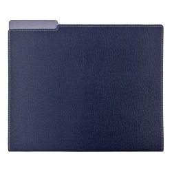 TUL™ Vegan Leather File Folder With Pocket, Letter Size, Navy