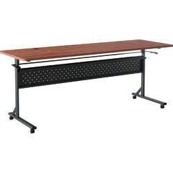Lorell® Shift 2.0 Flip & Nesting Mobile Table, 29-1/2"H x 72"W x 24"D, Cherry/Black