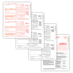 ComplyRight® 1099-DIV Tax Forms Set, 4-Part, Copy A, B, C and/or State, 8-1/2" x 11", Pack Of 10 Forms