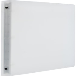 JAM PAPER 3 Ring Plastic Binder, 0.75 inch, Frosted Clear