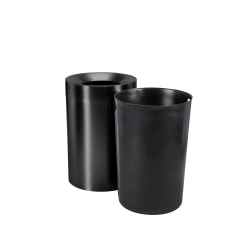 Alpine Industries Stainless Steel, Indoor Trash Can, 50 Gallons, Black, 2/Pack (475-50L-BLK)