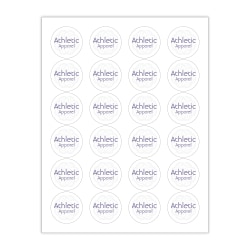 Custom Printed 2-Color Laser Sheet Labels And Stickers, 1-2/3" Round Circle, 24 Per Sheet, 100 Sheets Per Box