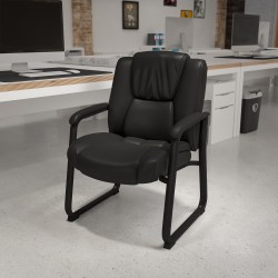 Flash Furniture HERCULES Series Big & Tall Executive Side Reception Chair, Black