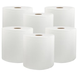 Livi Solaris Paper Hardwound Paper Towels - 1 Ply - 8" Width x 800 ft Length - White - Virgin Fiber - 6 / Carton
