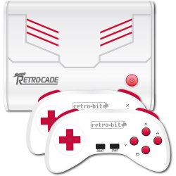 Retro-Bit Super Retro-Cade Plug & Play Game Console With Controllers, White, 849172009790