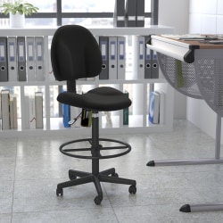 Flash Furniture Fabric Drafting Chair, Black