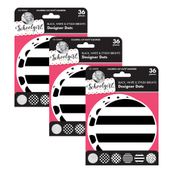 Carson Dellosa Education Cut-Outs, Schoolgirl Style Black, White & Stylish Brights Designer Dots, 36 Cut-Outs Per Pack, Set Of 3 Packs